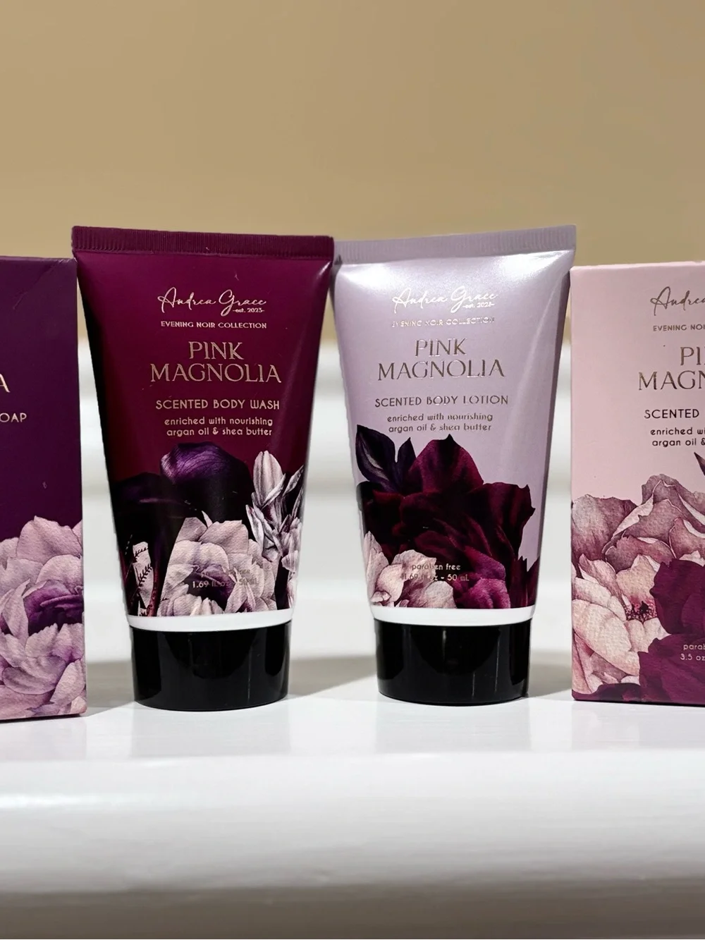 New Pink Magnolia Scented Body Wash & Lotion Set - Pink